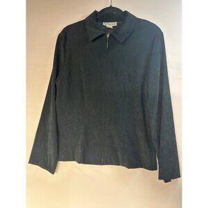 Briggs Womens Small Suede feel Blazer Black Old Money Academia Y2K Preppy Jacket